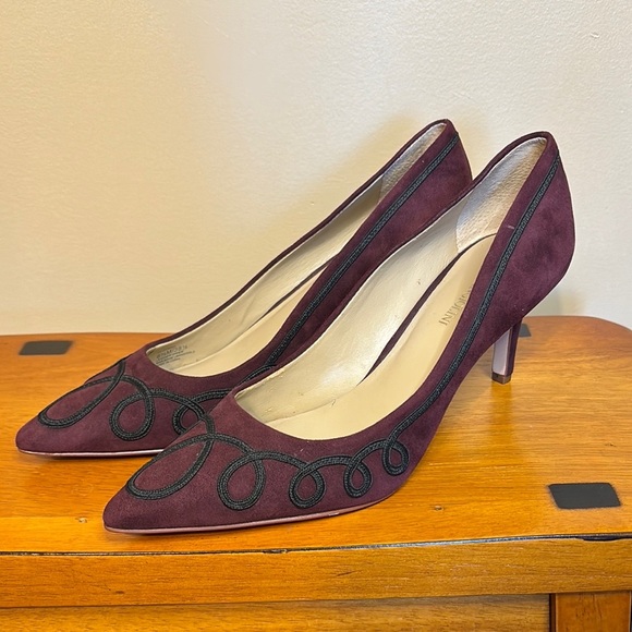 Enzo Angiolini Purple and Black Heels - Picture 1 of 8